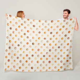 Pompoen Perzik Latte Stippen Fleece Deken