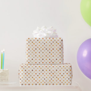 Pompoen Perzik Latte Stippen Verjaardag Cadeaupapier