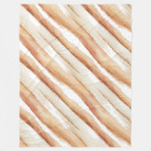 Pompoen Perzik Latte Strepen   Fleece Deken (Voorkant)