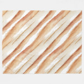 Pompoen Perzik Latte Strepen   Fleece Deken (Voorkant (Horizontaal))