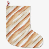 Pompoen Perzik Latte Strepen Kerstmis Grote Kerstsok (Voorkant)