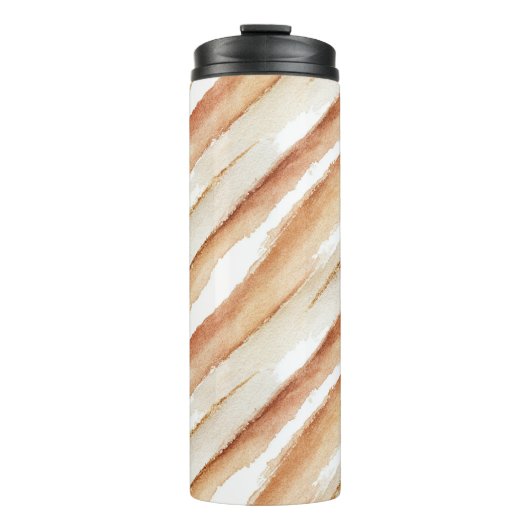 Pompoen Perzik Latte Strepen Thermosbeker (Voorkant)