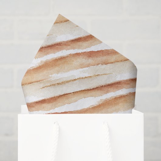 Pompoen Perzik Latte Strepen Verjaardag Tissuepapier (Cadeauzakje)