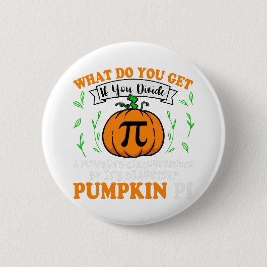 Pompoen Pi Halloween Wiskunde Ronde Button 5,7 Cm (Voorkant)