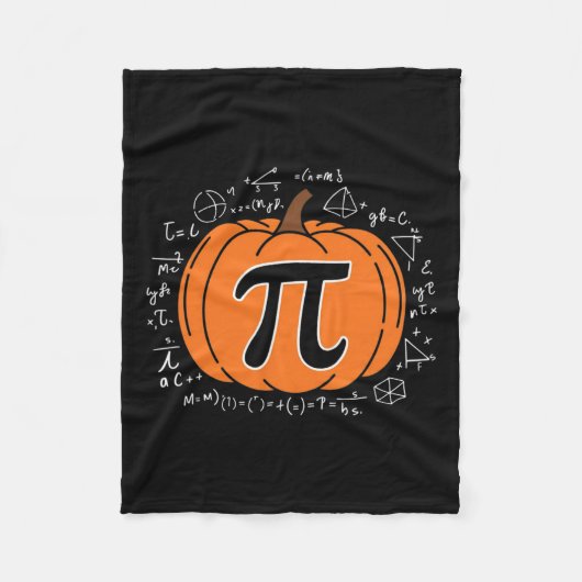 Pompoen Pi Pie Wiskunde Docent Grappige Halloween Fleece Deken (Voorkant)