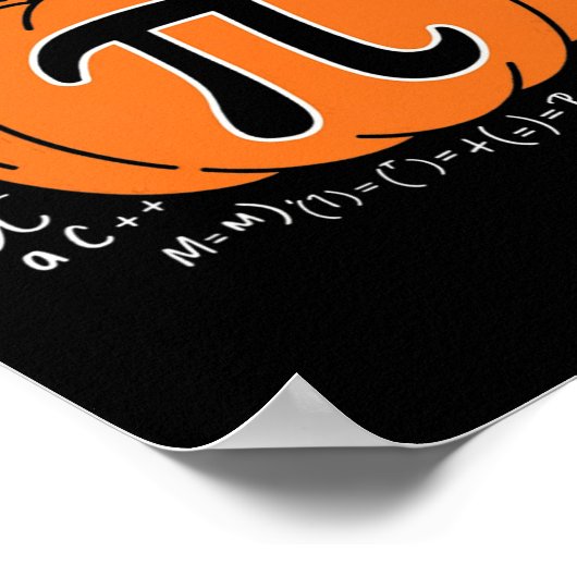 Pompoen Pi Pie Wiskunde Docent Grappige Halloween  Poster (Hoek)