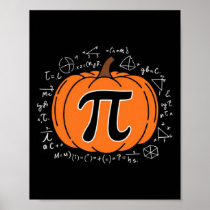 Pompoen Pi Pie Wiskunde Docent Grappige Halloween Poster