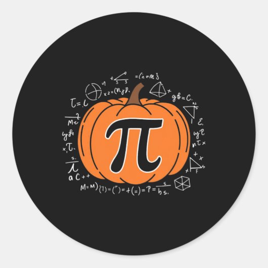 Pompoen Pi Pie Wiskunde Docent Grappige Halloween Ronde Sticker (Voorkant)