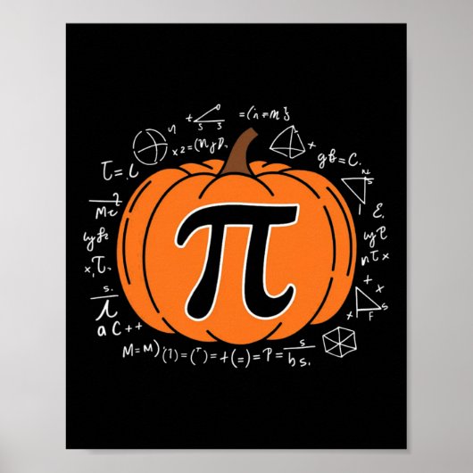 Pompoen Pi Taart Wiskundeleraar Grappig Halloween Poster (Voorkant)