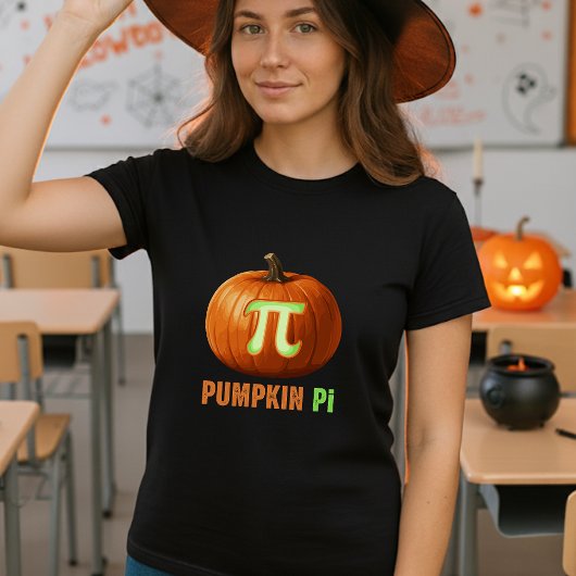 Pompoen Pi Wiskunde Halloween Leraar T-shirt