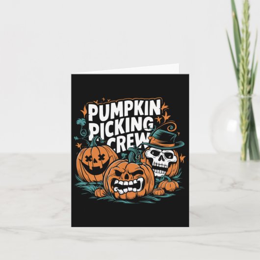 Pompoen Picking Crew Grappige Pompoen Patch Hallow Kaart (Voorkant)