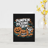 Pompoen Picking Crew Grappige Pompoen Patch Hallow Kaart (Gele Bloem)