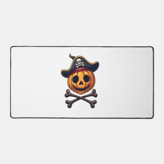 Pompoen Piraat � Halloween Schedel Shirt Bureaumat (Voorkant)