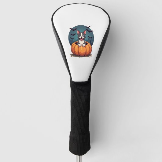Pompoen Pitbull Glimlach Golfheadcover (Voorkant)