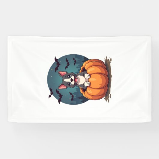 Pompoen Pitbull Glimlach Spandoek (Horizontaal)