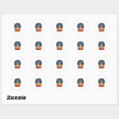 Pompoen Pitbull Smile Ronde Sticker (Vel)