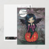 Pompoen Pixie Halloween Ansichtkaart Briefkaart (Voorkant / Achterkant)