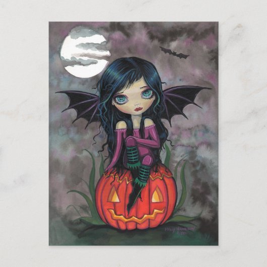 Pompoen Pixie Halloween Ansichtkaart Briefkaart (Voorkant)
