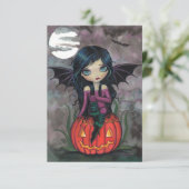 Pompoen Pixie Halloween Ansichtkaart Kaart (Staand voorkant)
