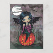 Pompoen PIxie Halloween Briefkaart (Voorkant)
