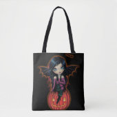 Pompoen Pixie Mooie Grote Oog Kunstwerk Tote Bag (Voorkant)