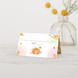 Pompoen Place Card Herfst Herfst Douche Verjaardag Plaatskaartje