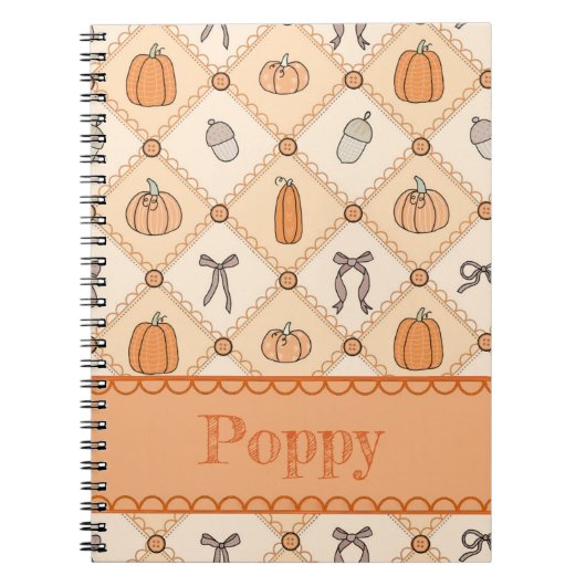 Pompoen Plaid Notitieboek (Voorkant)