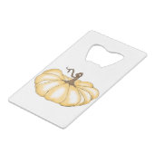 pompoen plat sinaasappel creditkaart flessenopener (Voorkant Gekanteld)