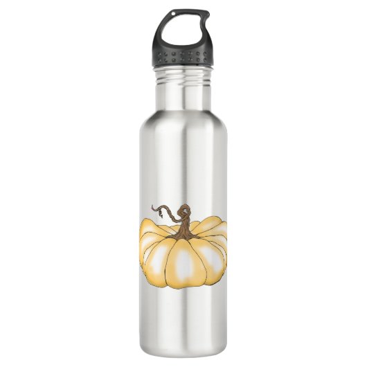 pompoen plat sinaasappel waterfles  (Voorkant)