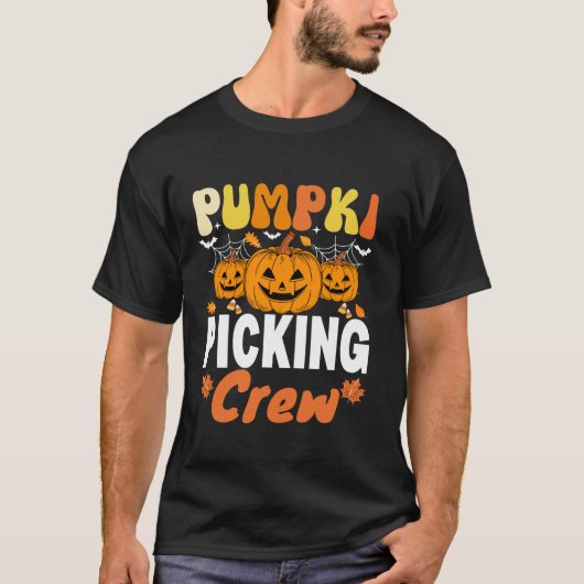 Pompoen plukken bemanning familie bijpassende pomp t-shirt (Voorkant)