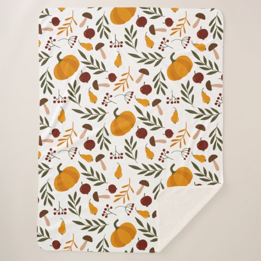 Pompoen, Pomegranaat en peren Sherpa Deken (Voorkant)