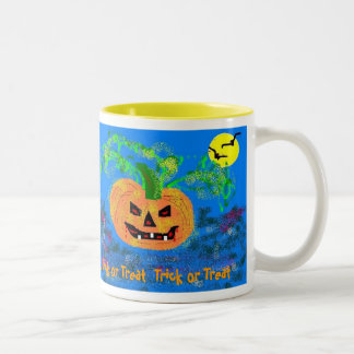 pompoen, pompoen, Trick or treat... Tweekleurige Koffiemok