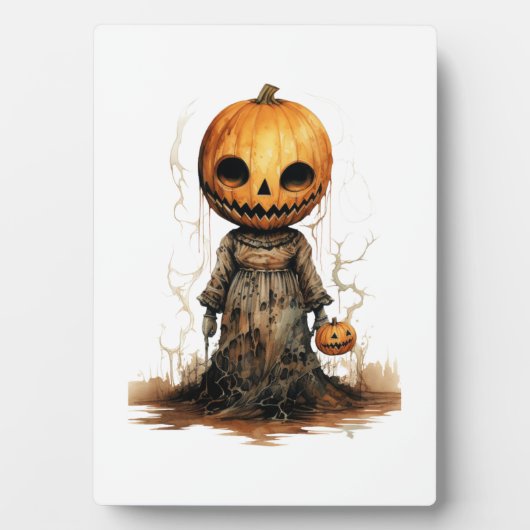 Pompoen Pop Halloween Sticker Fotoplaat (voorkant)