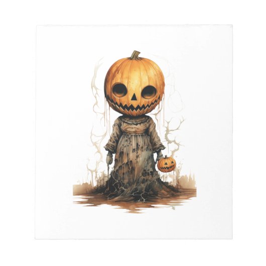 Pompoen Pop Halloween Sticker Notitieblok (Voorkant)