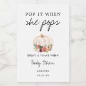 Pompoen Pop het als ze Pop Baby shower Wijn Etiket (Enkel label)