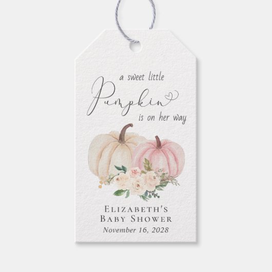 Pompoen Pop het als ze Poppen Baby Girl Shower Cadeaulabel (Voorkant)