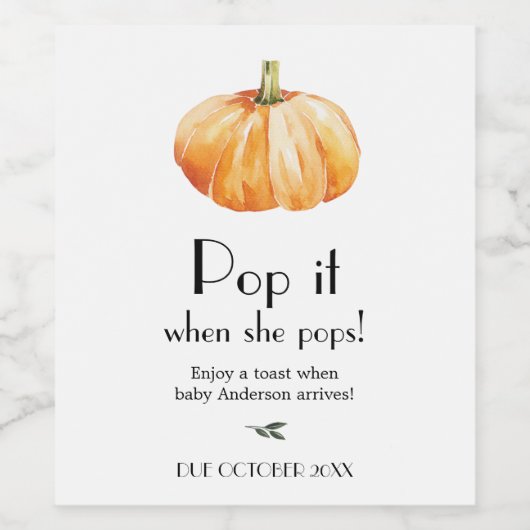 Pompoen Pop het wanneer ze Poppen Wine Label Wijn Etiket (Enkel label)