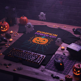 Pompoen Power-Up Retro Gamer Halloween T-shirt