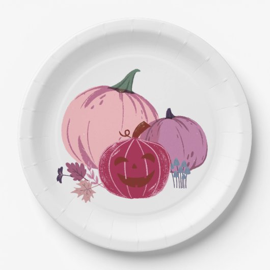 Pompoen praat over papieren Borden Papieren Bordje (Voorkant)