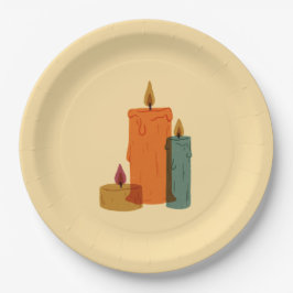 Pompoen praat over papieren Borden Papieren Bordje