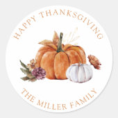 Pompoen Prettig Thanksgiving Sticker (Voorkant)