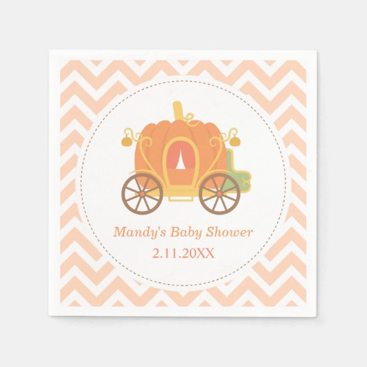 Pompoen Princess Carriage Baby shower Supplies Servetten (Voorkant)