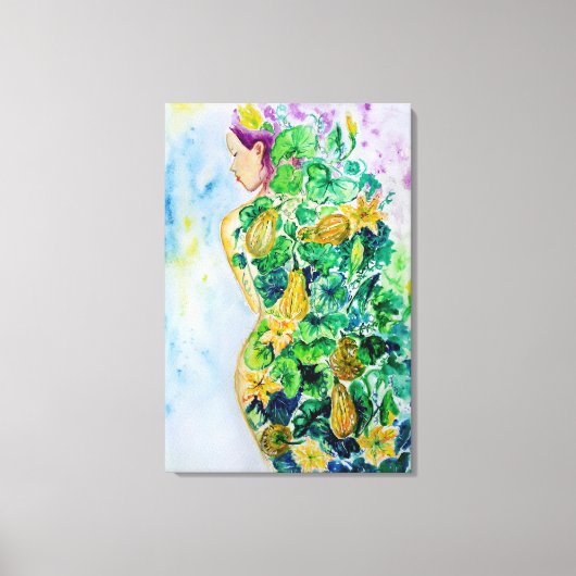 Pompoen Prinses Schilderij Canvas - Schilderij Afdruk (Voorkant)