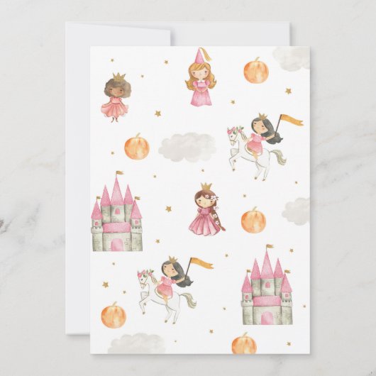 Pompoen Prinses Verjaardagsfeest Uitnodiging (Achterkant)