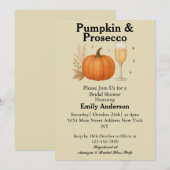 Pompoen & Prosecco Herfst Halloween Vrijgezellenfe Kaart (Voorkant / Achterkant)