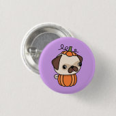 Pompoen Puppy Ronde Button 3,2 Cm (Voorkant /achterkant)