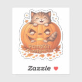 Pompoen Purrfection - Schattigee Halloween Cat Vin Sticker (Vel)