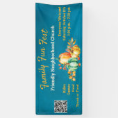 Pompoen QR-code Kerk School Herfst Autumn Oogst Spandoek (Verticaal)