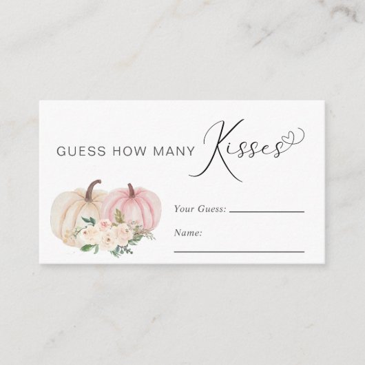 pompoen raden hoe kisses veel Baby shower spel Informatiekaartje (Voorkant)