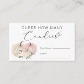 pompoen raden hoeveel baby meisje douche spel informatiekaartje (Voorkant)